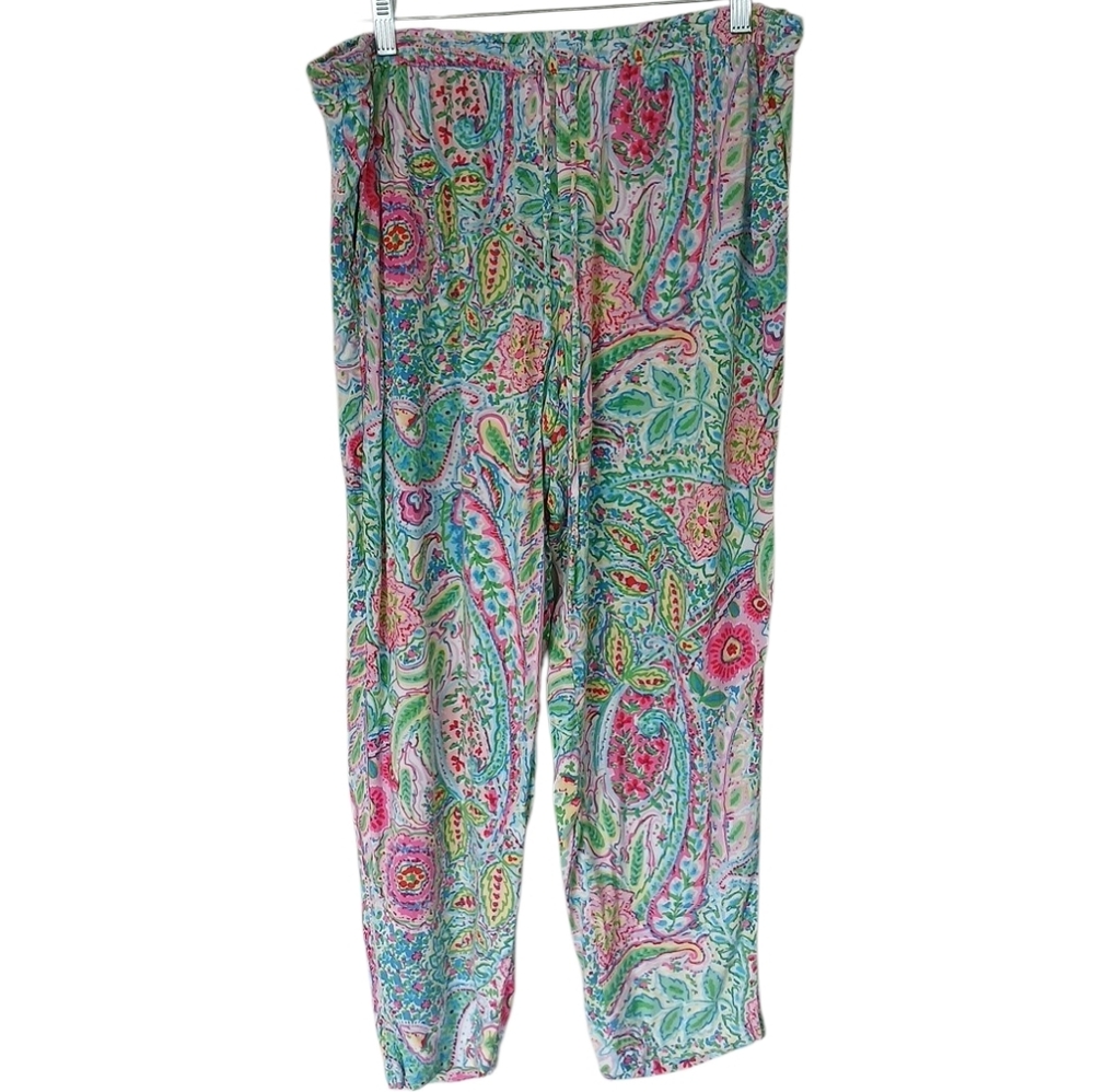 American Living Vibrant Pull On Drawstring Pants With Pockets Size Large